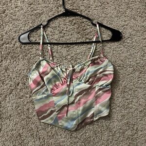 PACSUN LA HEARTS SATIN CORSET TOP